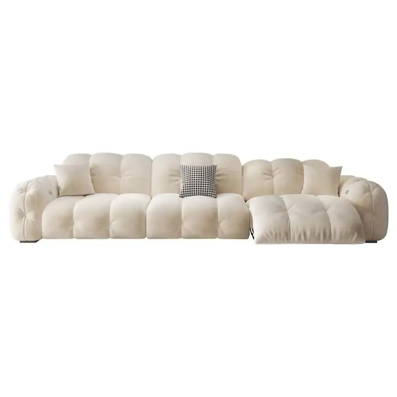 Electric Double White Sofas Soft Fillers Sleeping Italiano Floor Choice Sofa Living Room Divani Da Soggiorno Furniture Home - Image 6